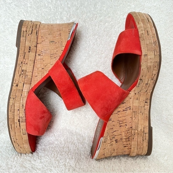 Franco Sarto Tangelo Fiore Wedge Platform Slip on Sandals 4” Cork Size 8.5 M - Picture 2 of 8